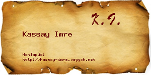 Kassay Imre névjegykártya