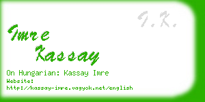 imre kassay business card